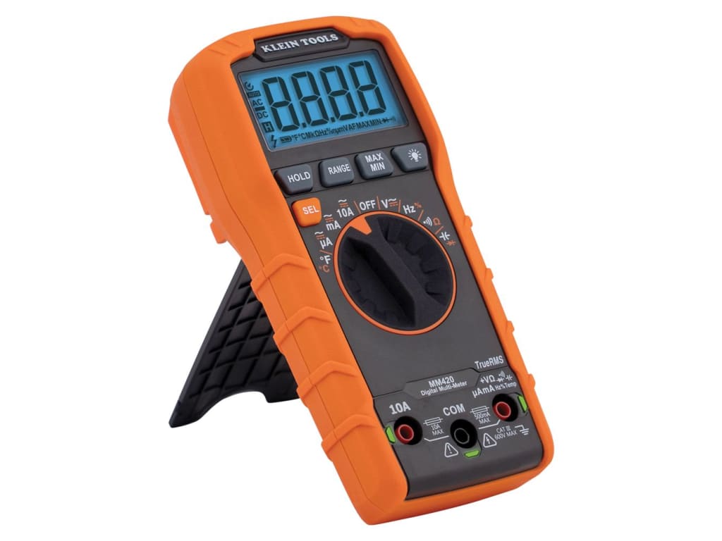 Klein Tools MM420 Digital Multimeter, TRMS AutoRanging, 600V, Temp