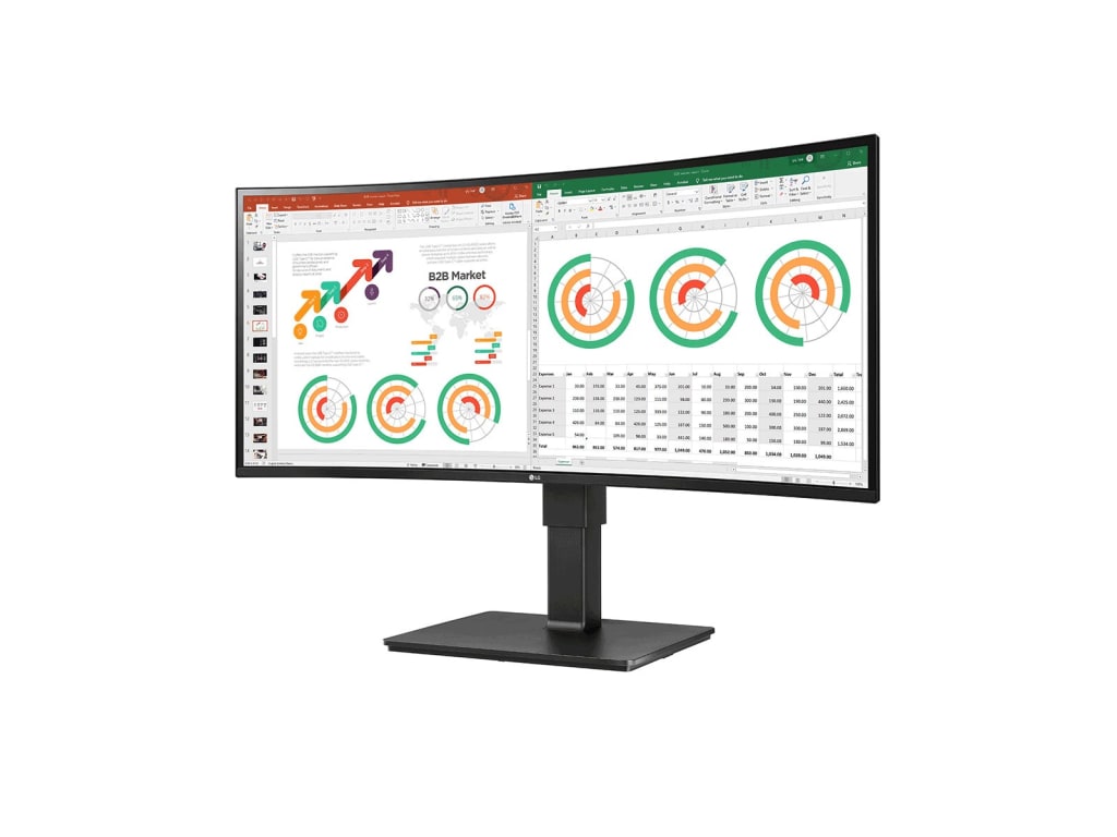 LG 34BN77C-B - 34” IPS QHD UltraWide Curved Monitor, w/21:9 Aspect