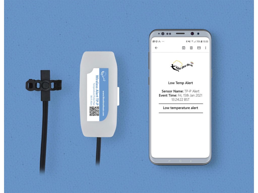 Wireless Alert TP-P - Battery-powered pipe temperature sensor