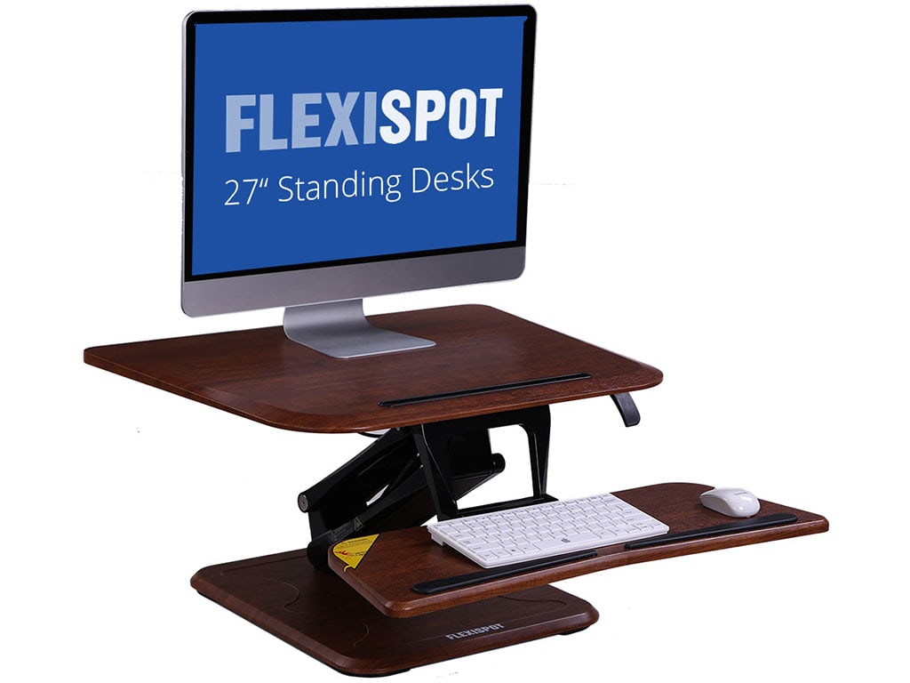 Loctek F3n Compactriser Standing Desk Converter Mahogany
