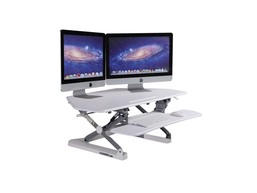 Loctek M4W FlexiSpot M4 - 4ft Cube Corner Sit-Stand Desktop Workstation,  White