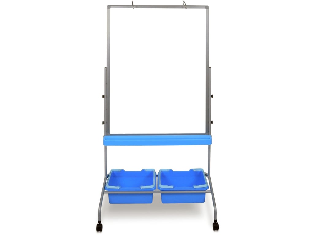 Luxor L330 - Classroom Whiteboard Stand with Storage Bins, 2.5ft x 3ft