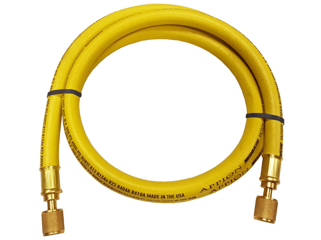 Appion MH380006AAY 3/8" Dia. Hose, 6foot, 1/4"FL to 1/4"FL Yellow TEquipment