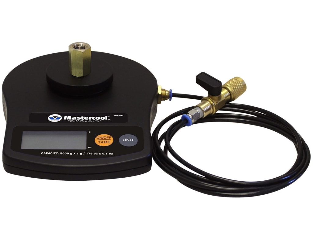 Mastercool 98202-600 - High Precision Charging Scale for R600a and R290 in  Case with R600a Refrigerant (12.3oz)
