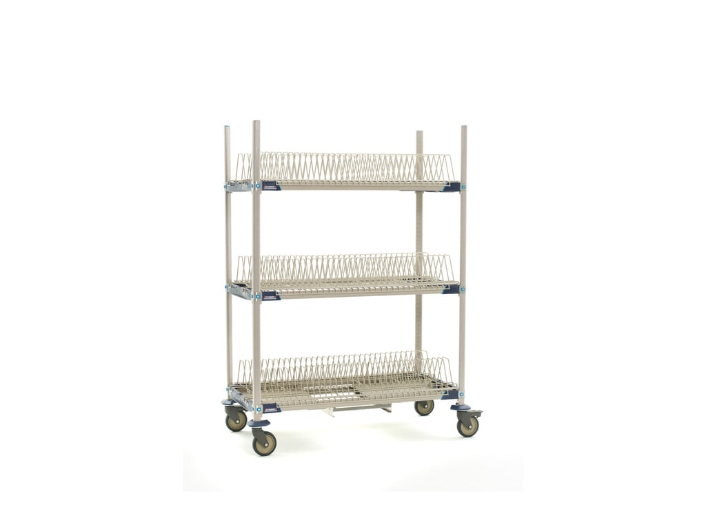 MetroMax i Mobile Drying Rack with Three Tray Racks and Drip Tray