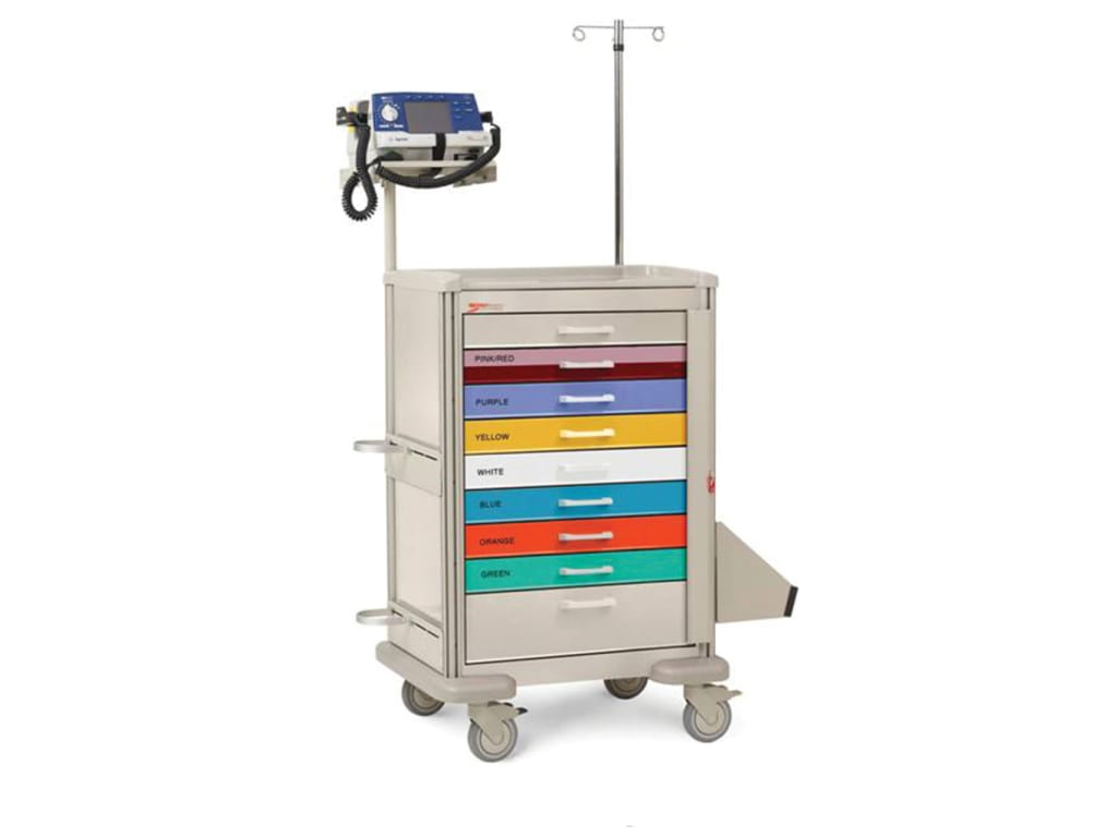 Metro MBP8100PEDS Basix Plus Pediatric Crash Cart, Steel/Aluminum