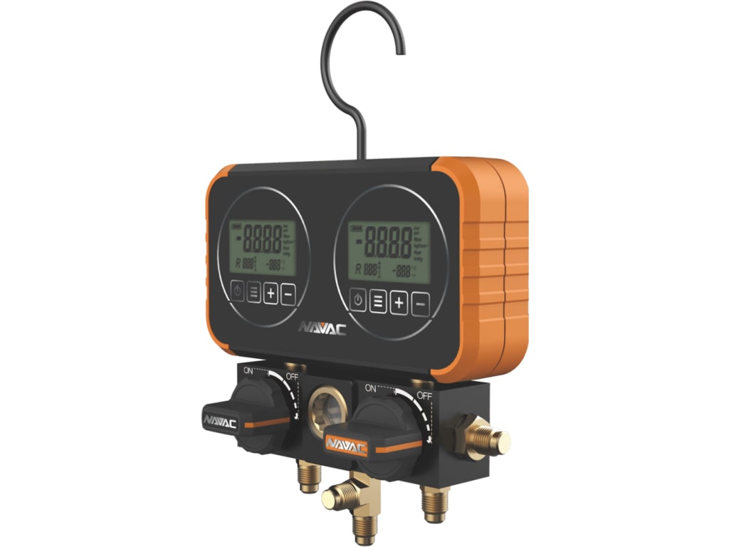 NAVAC N2D4H Manifold Gauge with Digital Display, 22 Refrigerants