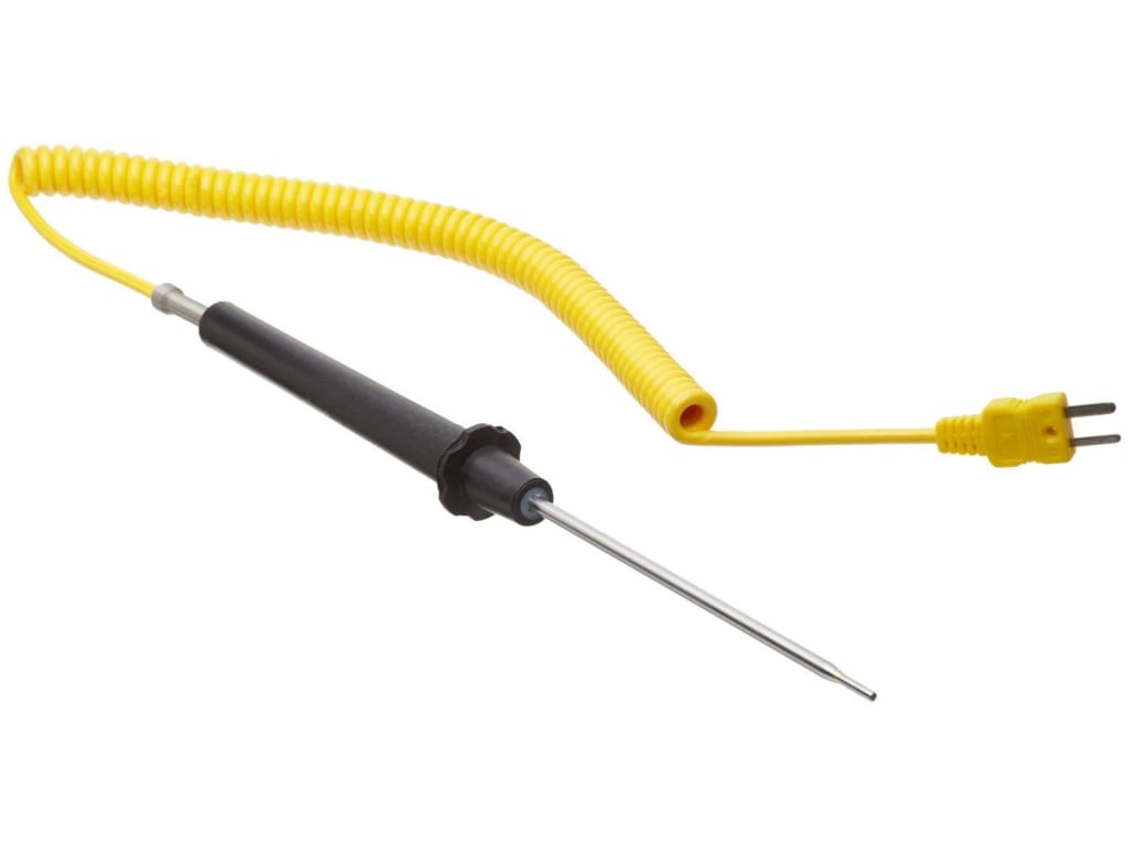 k-Type Thermocouple Thermometer with Angled High Temperature Surface Probe