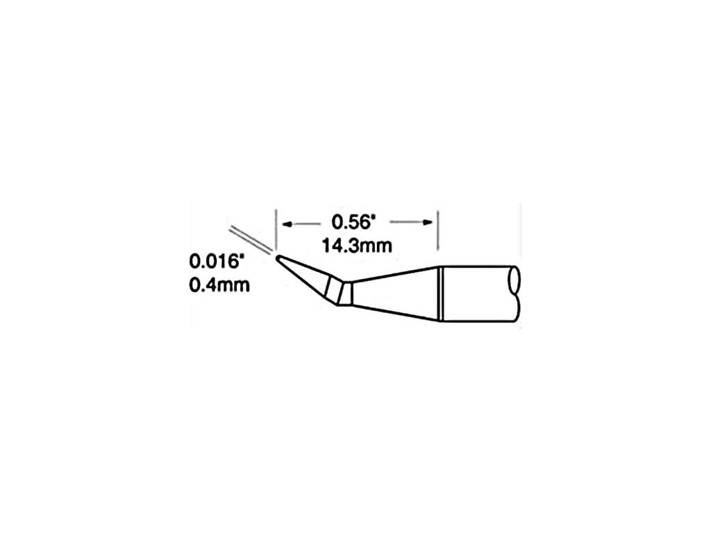 Metcal PTTC-801B-PK Tweezer Cartridge, Bent 30 Deg, 0.4mm (0.016In)  TEquipment