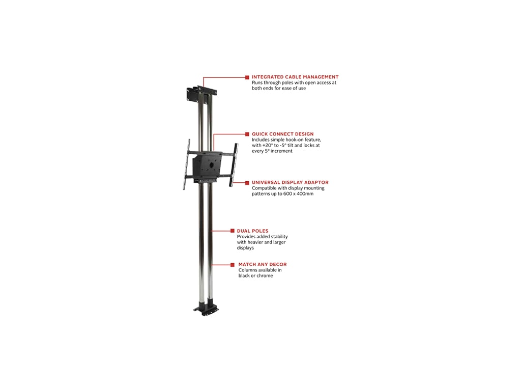 Peerless Mod Fw2kit300 B Modular Dual Pole Floor To Wall Mount Kit