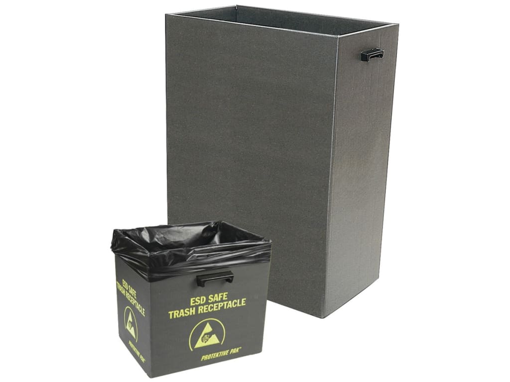 Protektive Pak 37812 - Trash Receptacle w/Wire Frame & Handles, 40 Gal ...