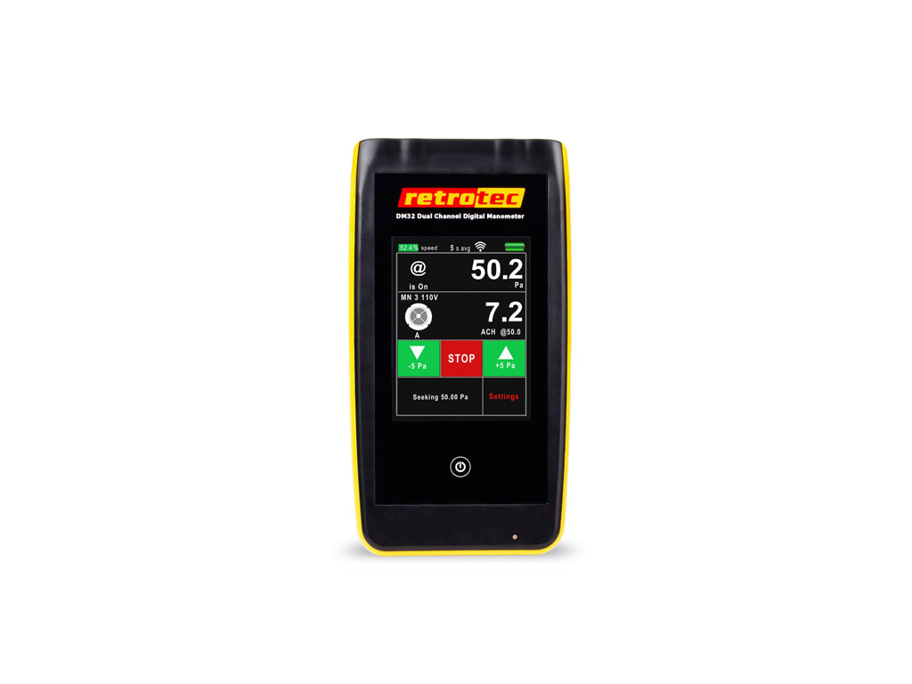 Retrotec DM321 DM32W Dual Channel Color Touchscreen Manometer \ WiFi