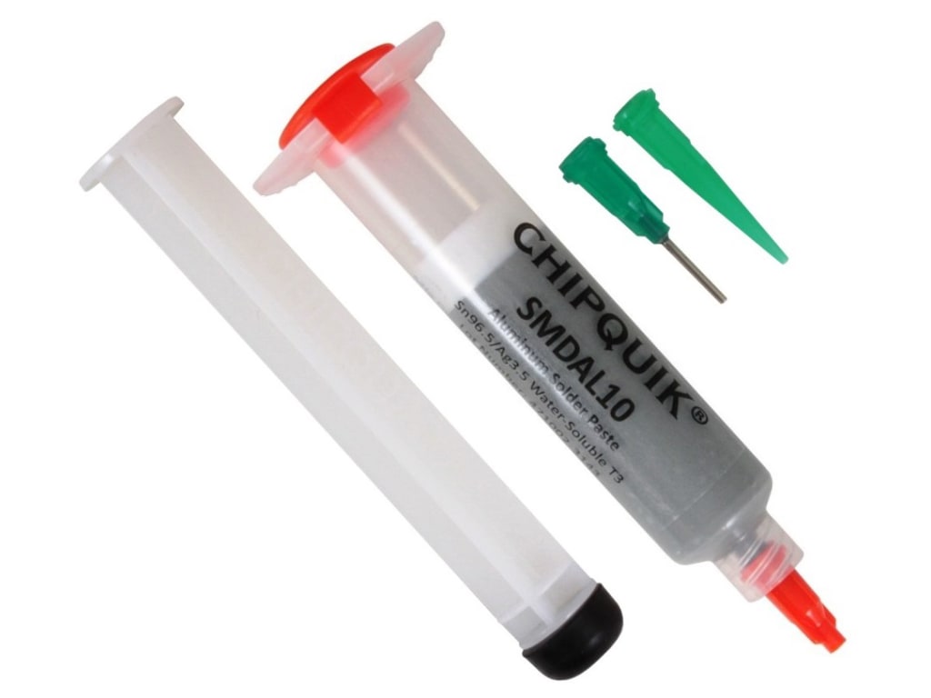 Chip Quik SMDAL10 Aluminum Solder Paste WaterSoluble Sn96.5/Ag3.5 T3