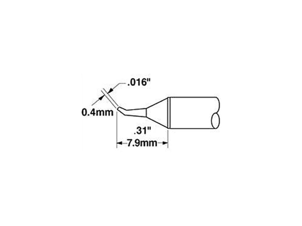 Metcal STTC-126 Cartridge, Conical, Bent, 0.4mm (0.016 In), 30 Deg