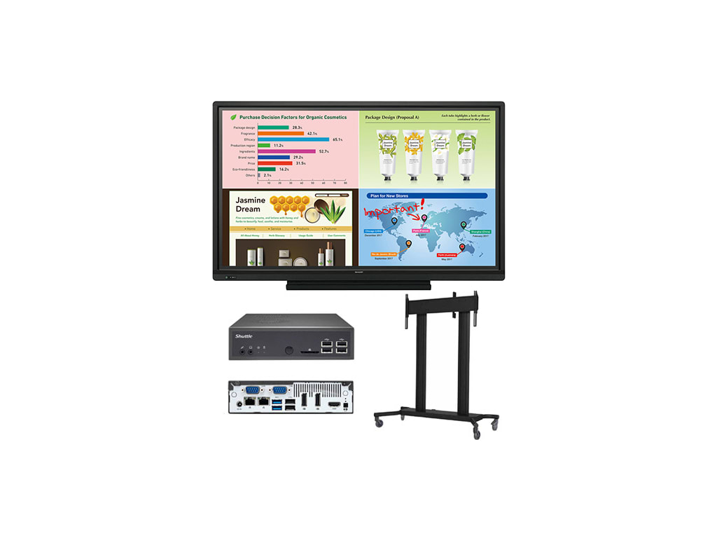 Sharp Pn L603wpkg1 60 Inch Aquos Board Interactive Display System With Pc And Floor Stand Touchboards