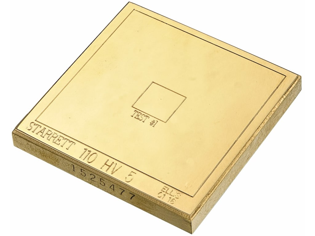 Individual Test Block Starrett PT05261 - Test Block - Heavy Load, Vickers, 5kg Load (110 HV5 ...