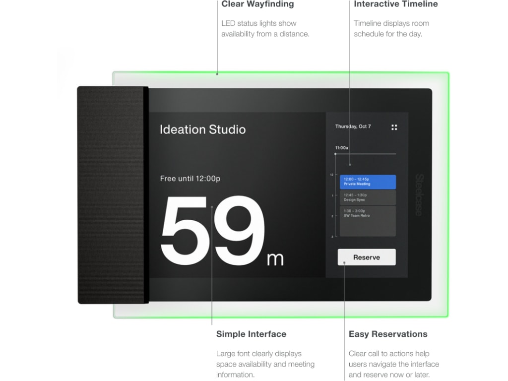 Steelcase RoomWizard Conference Room Reservation System and Display