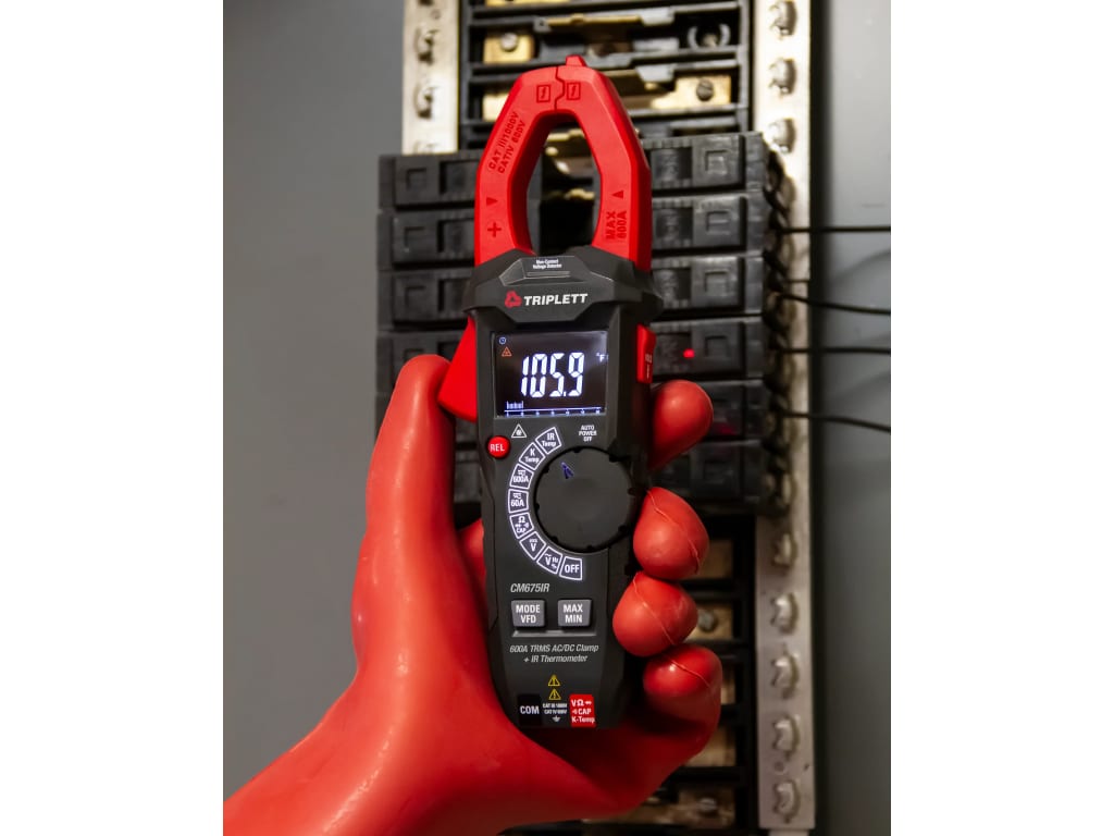 Triplett CM675IR - 600A AC/DC True RMS Clamp Meter with 4:1 IR ...