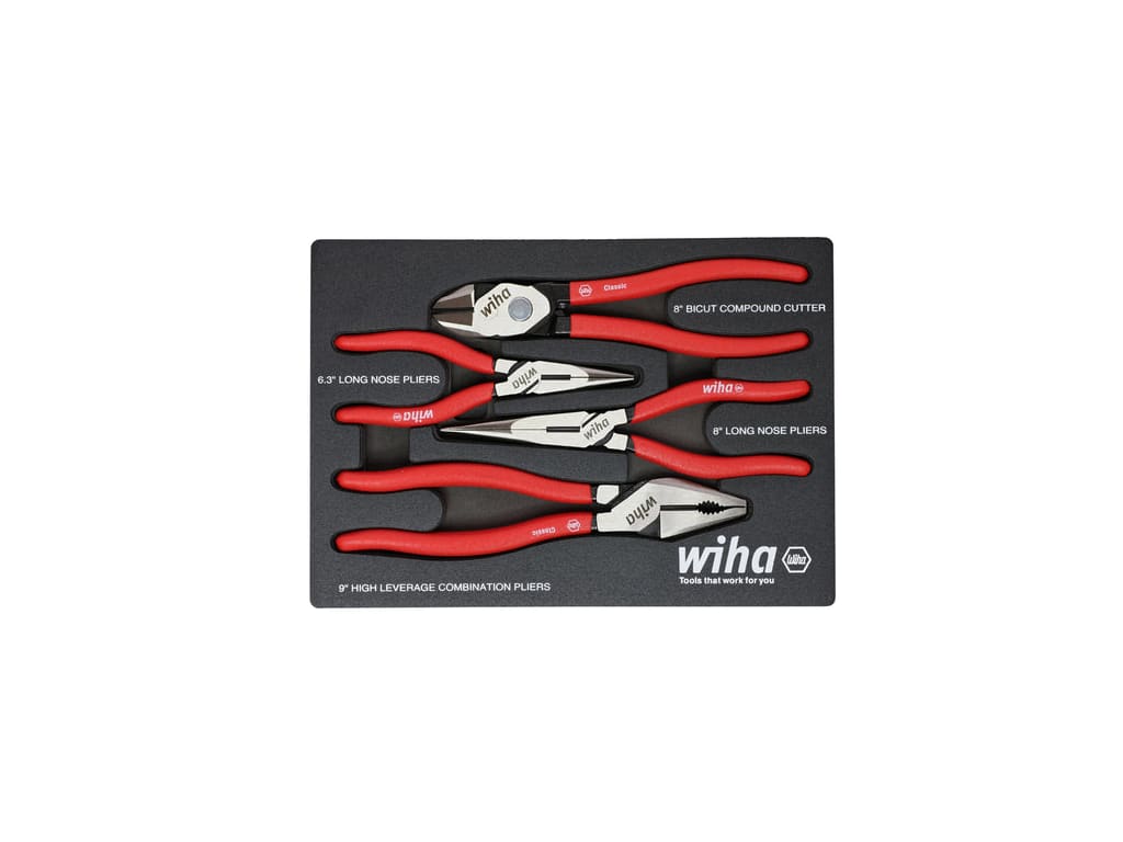 Wiha 34682 - 8 Piece Classic Grip Pliers and Cutters Tray Set