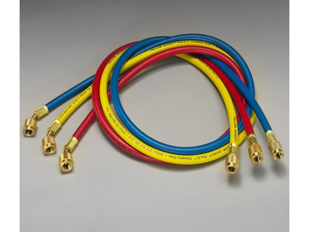 Yellow Jacket 21986 Plus II Hose with 1/4" Flare Fitting, 72" Length