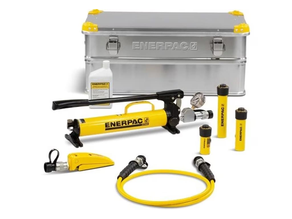 Enerpac SC05HTB 5 Ton, Three Hydraulic Cylinders and Hand Pump Toolbox Set TEquipment