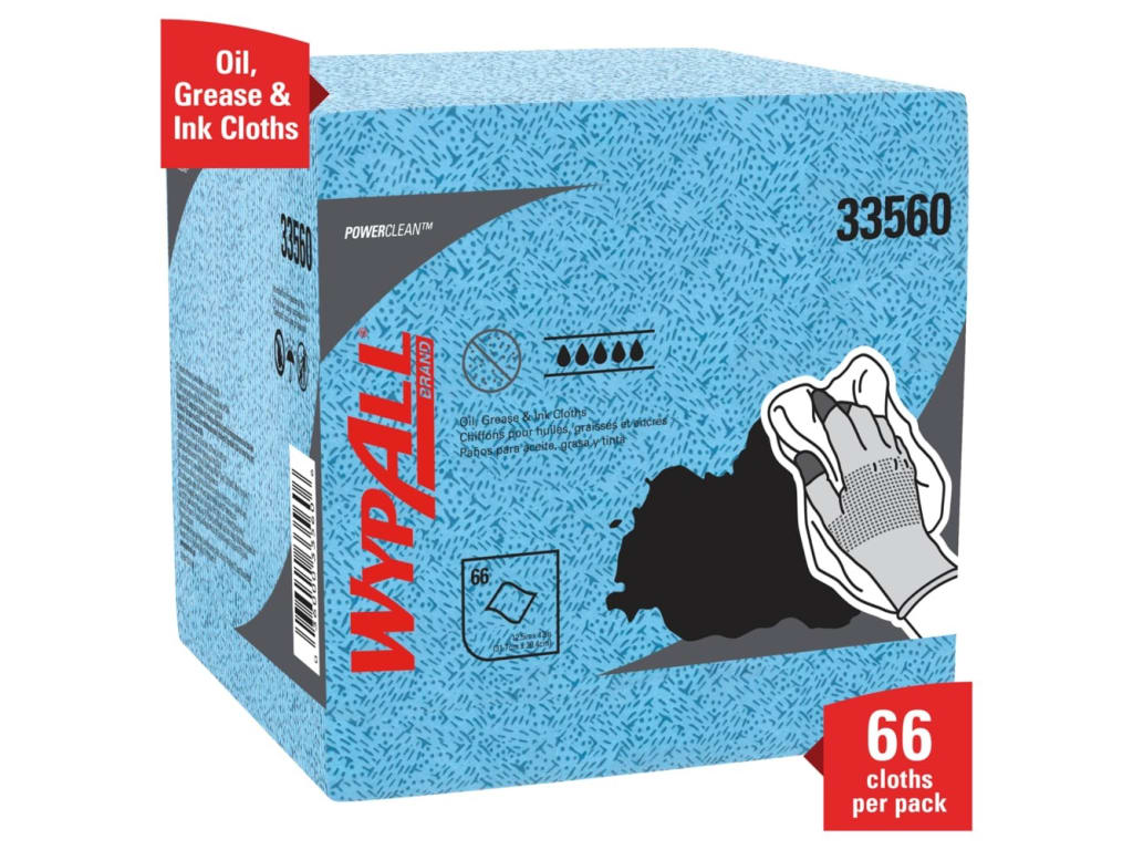 KimberlyClark 33560/CS WypAll Oil, Grease & Ink Cloths, Blue (8