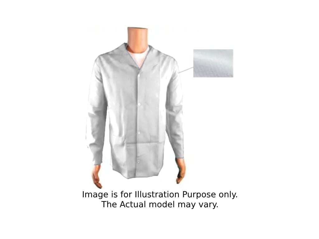 Transforming Technologies JKC8808SPWH - ESD Jacket, Lapel Collar, Snap ...