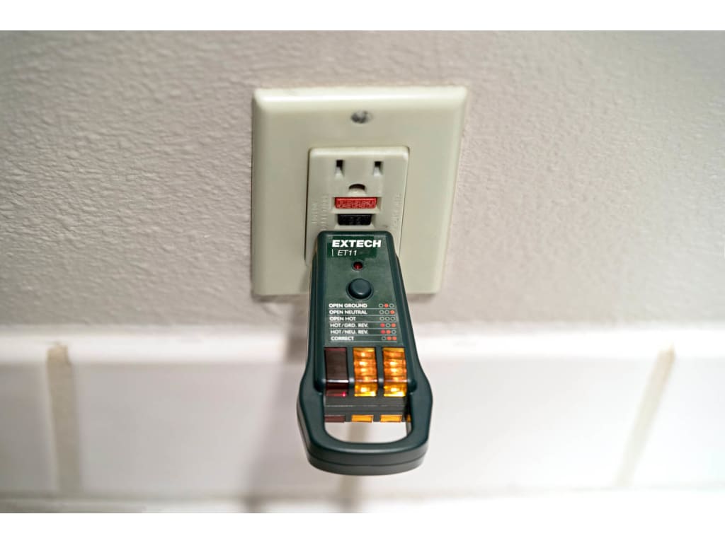 Extech ET11 - GFCI Receptacle Tester for Type B Electrical Outlets ...