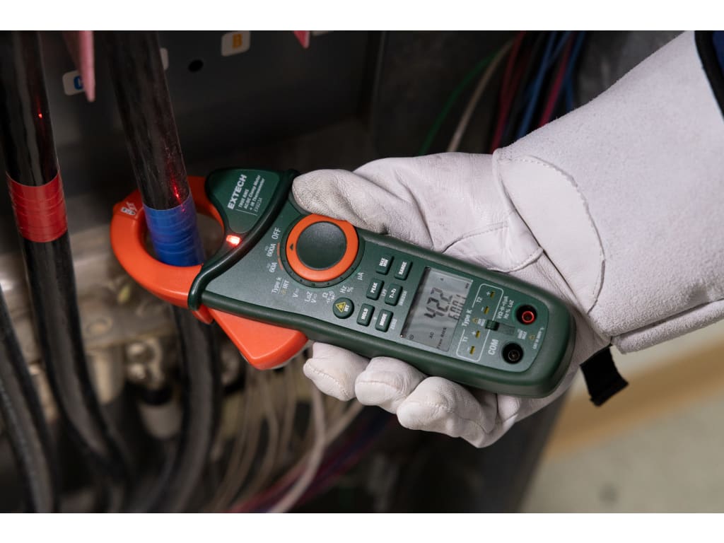 extech ex-series clamp meters with ir thermometer -... Extech EX623A - True RMS 600 A AC/DC Clamp Meter with IR, Dual Type K ...