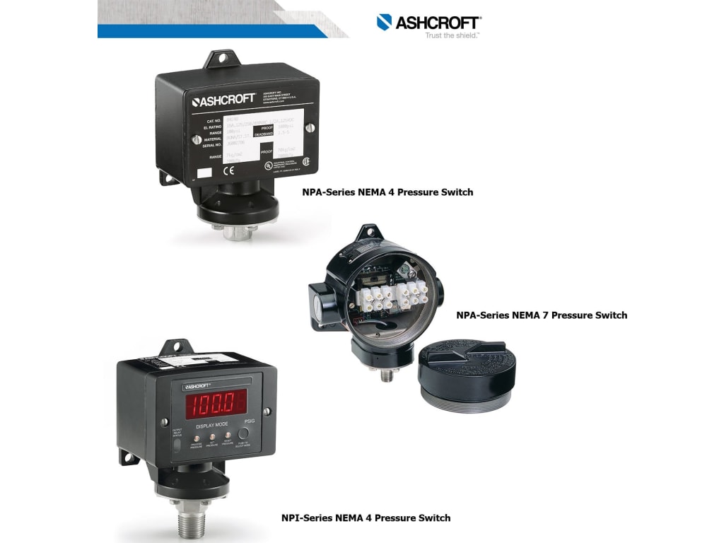 Ashcroft NPA NPI Series Pressure Switches Type (Pressure) Gauge