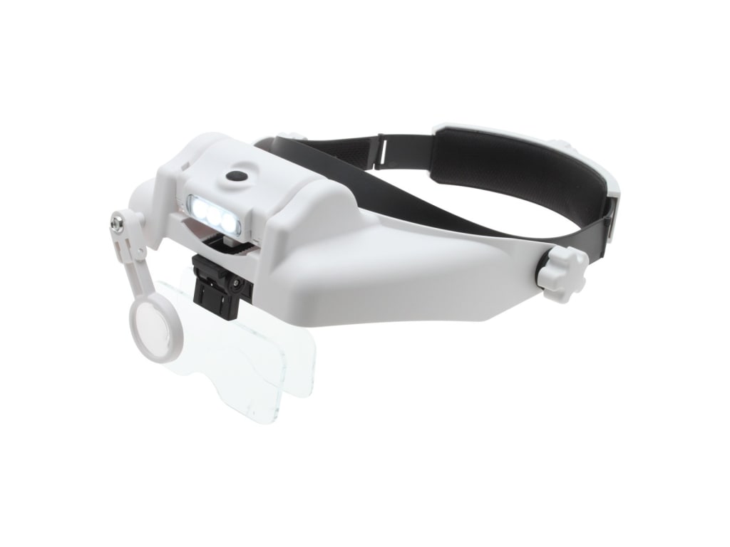 Aven 26115 Headband Magnifier with LEDs & Lenses 1X, 1.5x, 2X, 2.5x & 3.5x