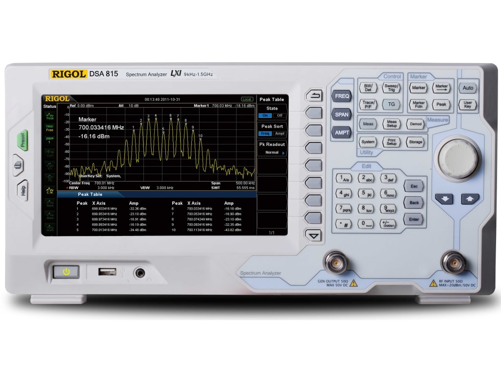 rigol dsa815-tg tracking generator spectrum analyzer