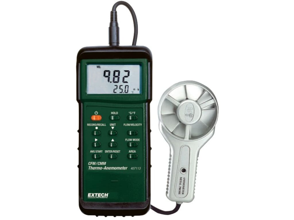 Extech 407113NIST Anemometer / Air Flow Type (anemometer) Vane