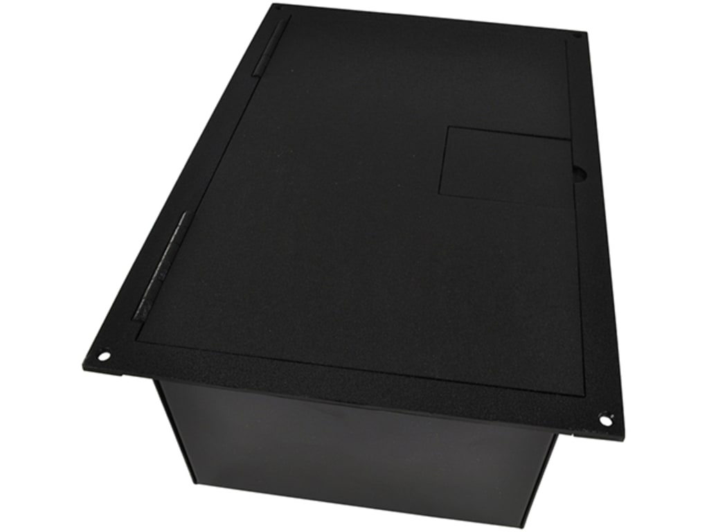 Fsr Fl 1500 Blk Floor Box With Hinged Door In Black Sandtex
