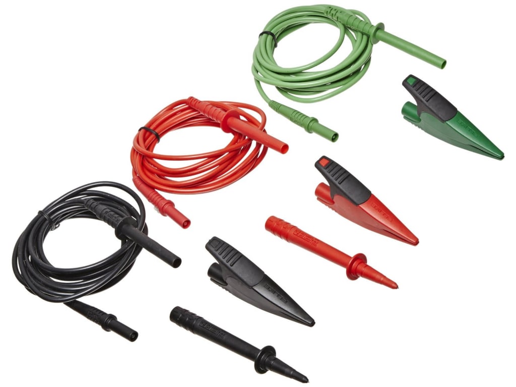 Fluke TL1550B Test Lead Set With Alligator Clips Red/Black/Green TEquipment
