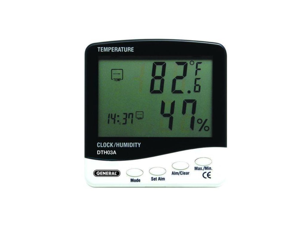 General Tools DTH800 - Digital Temperature and Humidity Meter with Clock