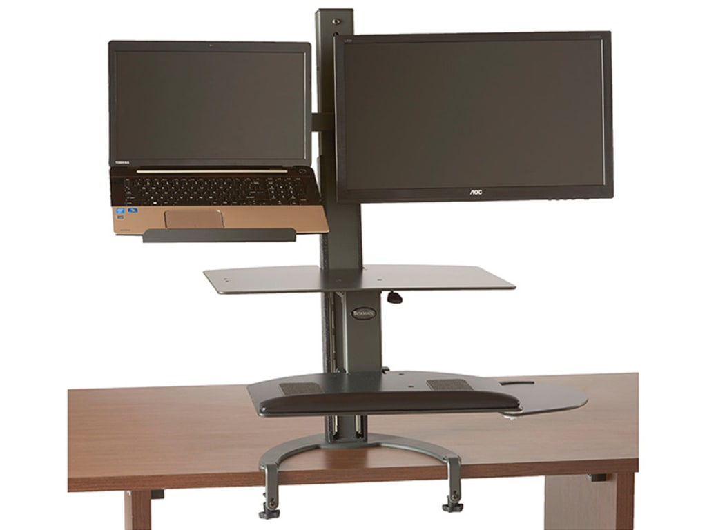 Healthpostures 6361 Taskmate Go Sit Stand Desk Laptop And