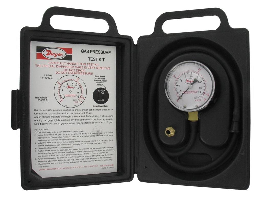 Dwyer LPTK04 Low Pressure Gas Test Kit, 08 kPa & 080 mbar