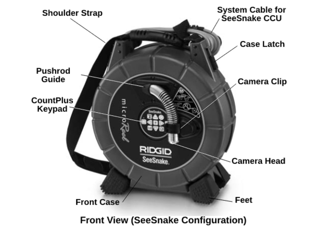 RIDGID, SeeSnake microReel, 100 ft Lg., Pipe Inspection Camera Reel -  40GL55