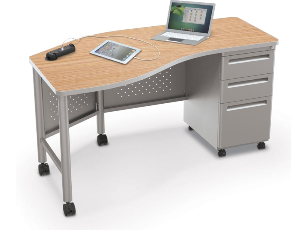 Mooreco Balt 91112 Instructor Teacher S Desk Ii Oak Top And