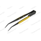 Serrated Bent Tip Illuminated Tweezers