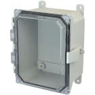 Allied Moulded AMU864CCNLF Nonmetal Snap Latch Hinged Clear Cover Wall Mount Enclosure Assembly