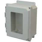 Allied Moulded AMU1084HWF 10x8x4 NEMA 4X Hinged Screw Cover Window Flange Mount Fiberglass Enclosure