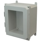 Allied Moulded AMU1206HW 12x10x6 NEMA 4X Hinged Screw Cover Window Foot Mount Fiberglass Enclosure