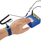 Hakko FG470-02 System Tester with adjustable wrist strap on hand