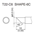 Hakko T22-C6 6mm/45 degree x 10mm Heavy Duty Bevel Tip