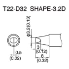 Hakko T22-D32 3.2 x 8mm Heavy Duty Chisel Tip