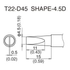 Hakko T22-D45 4.5 x 15mm Heavy Duty Chisel Tip