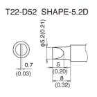 Hakko T22-D52 5.2 x 8mm Heavy Duty Chisel Tip