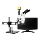 Scienscope CMO-PK7-FR-D Binocular Head Microscope System, Fluorescent Ring Light, Dual Arm Boom Stand